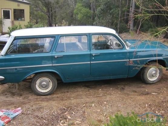 EH Holden in Fowlers Ivory over Wandana Turquoise — Special Station Sedan