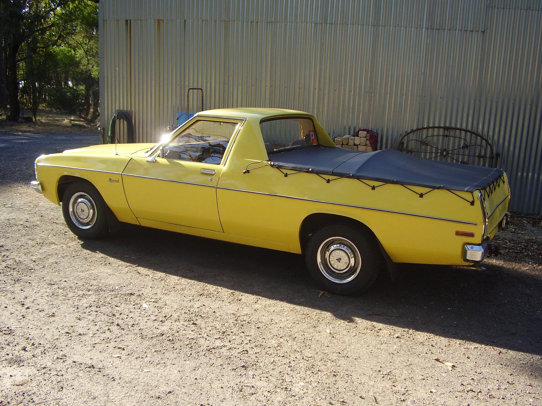 HZ Holden in Jasmine Yellow — Kingswood Coupe Utility