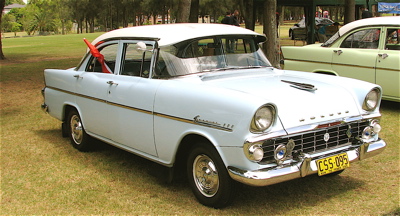 EK Holden in Snowcrest White over Wedgwood Blue — Special Sedan