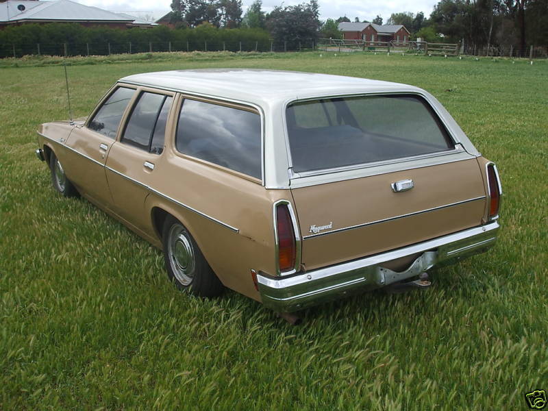 HX Holden in Cotillion White over Durham Beige — Kingswood Station Wagon