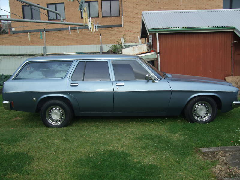 HX Holden in Hacienda Blue Metallic — Kingswood Sedan