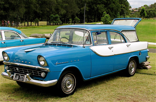 FB Holden in Canyon Blue with Grecian White Insert — Special Station Sedan