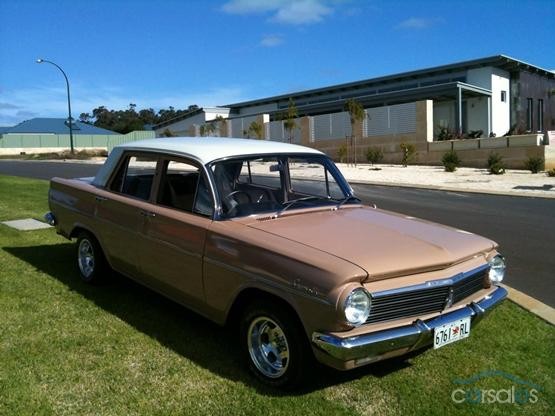 EH Holden in Fowlers Ivory over Kalgoorlie Gold — Special Sedan