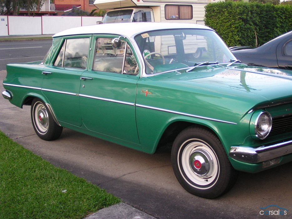 EJ Holden in Atherton Ivory over Wimmera Green Met — Premier Sedan