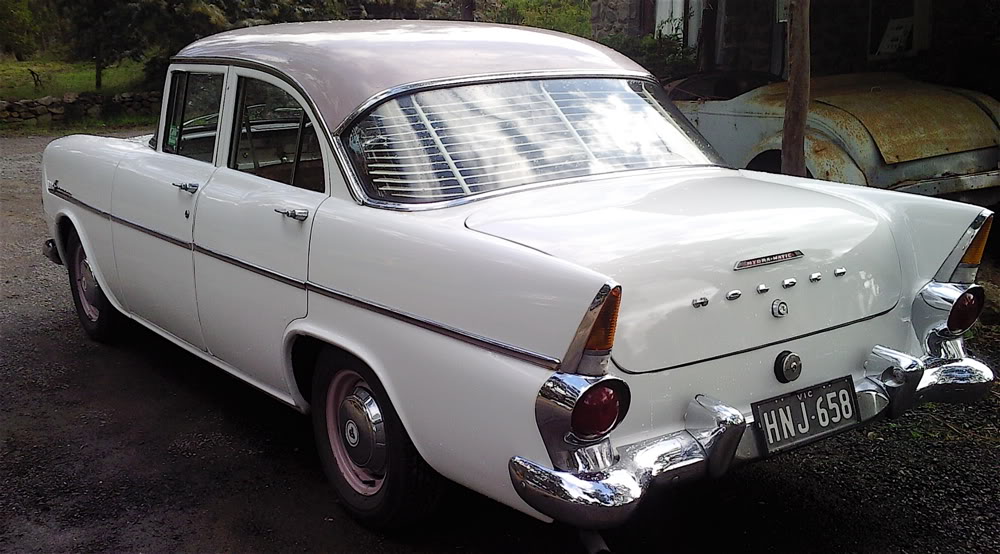 FB Holden in Cameo Beige over Snowcrest White — Special Sedan