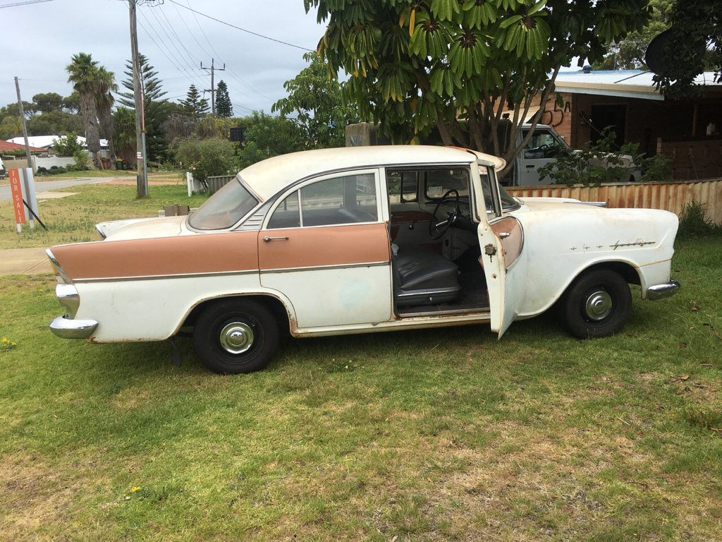 FB Holden in Grecian White with Kodiak Brown Insert — Special Sedan