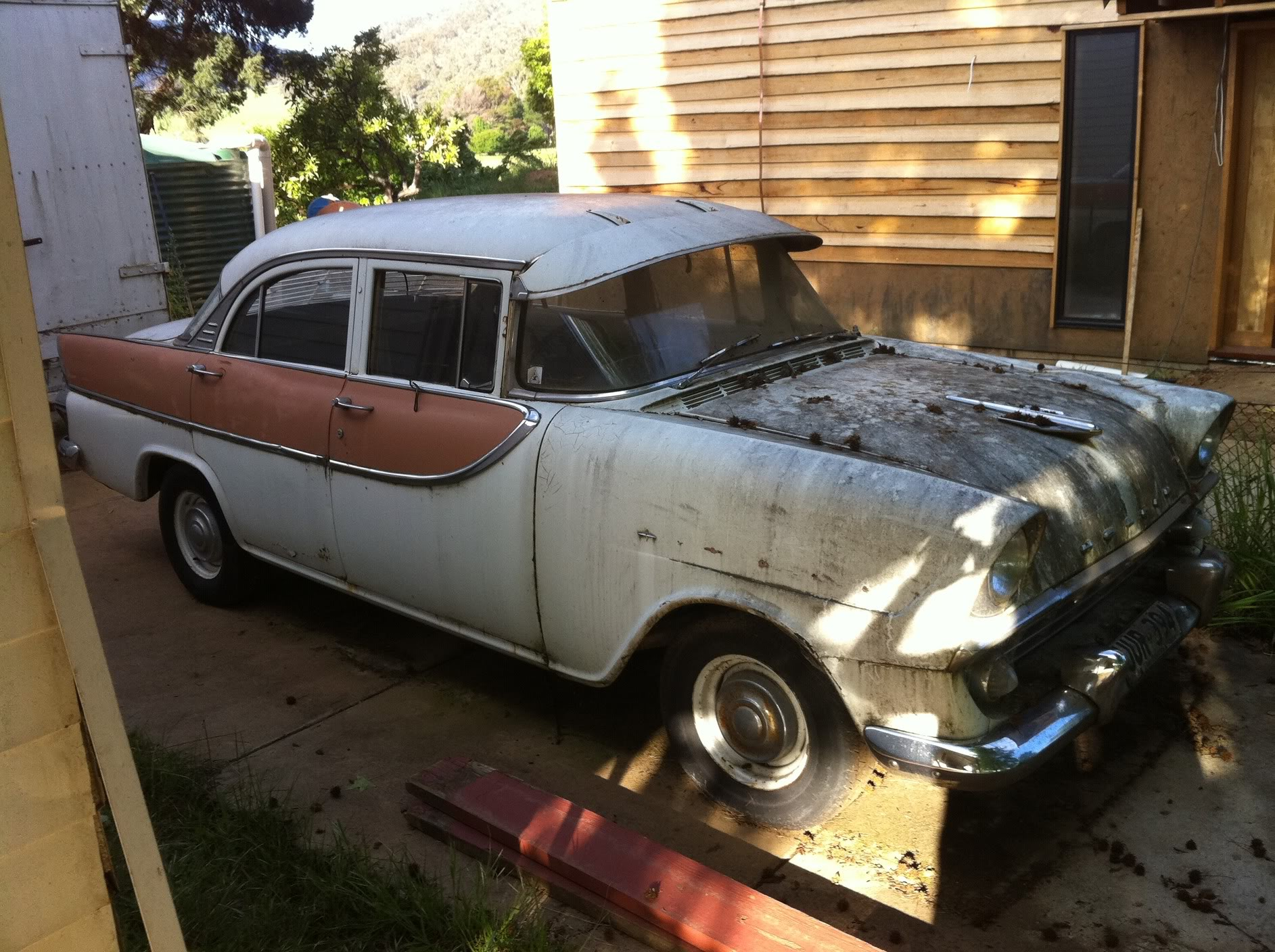 FB Holden in Grecian White with Kodiak Brown Insert — Special Sedan