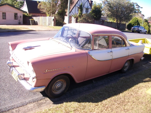 FB Holden in Pyramid Coral with Grecian White Insert — Special Sedan