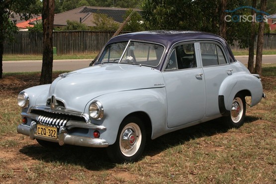 FJ Holden in Grotto Blue over Breton Blue — Special Sedan
