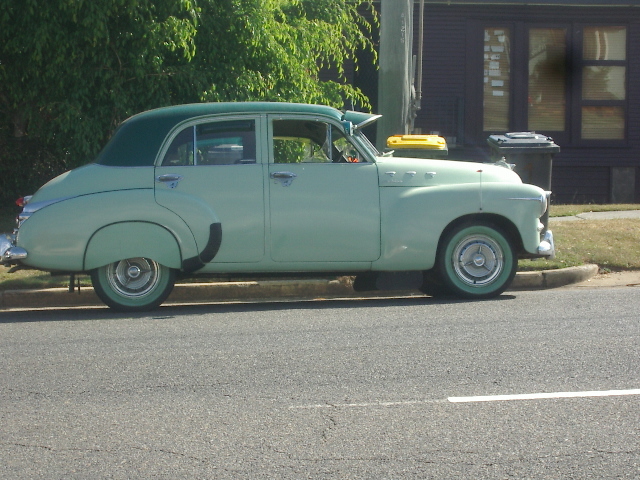 FJ Holden in Corella Green Met over Everest Green — Special Sedan