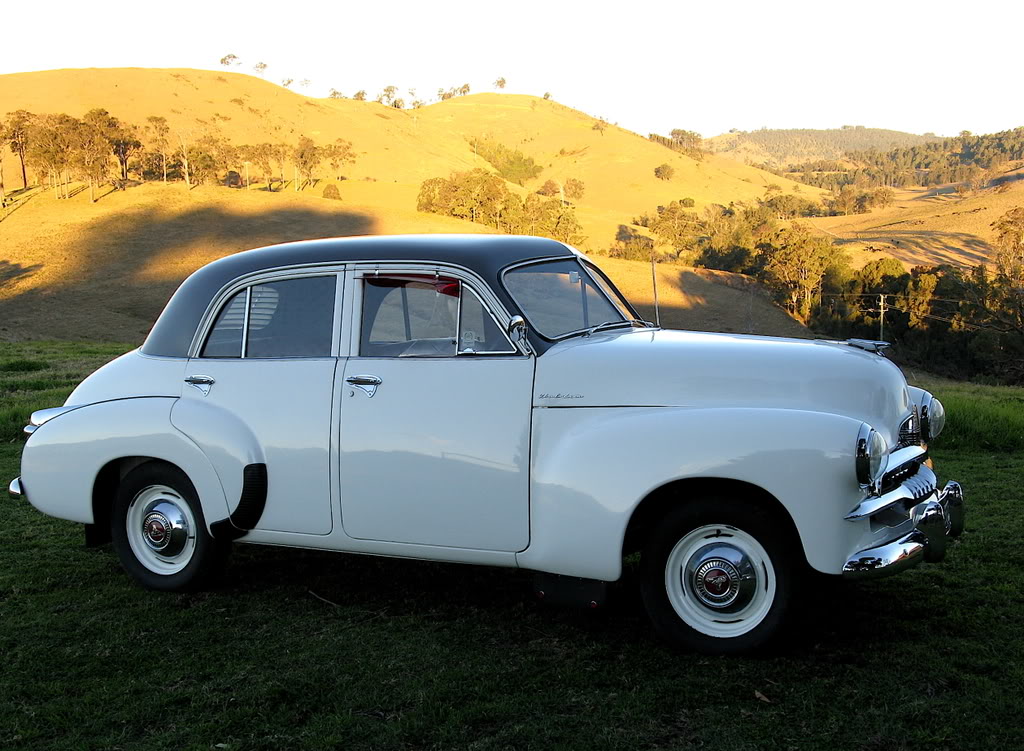 FJ Holden in Convoy Grey over Polar White — Special Sedan
