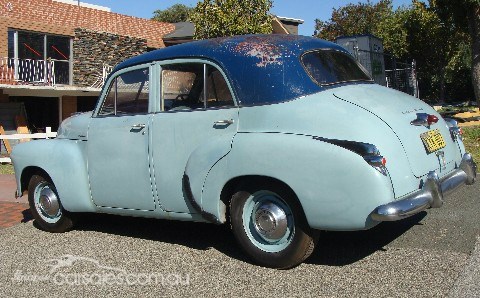 FJ Holden in Blue Bird Blue over Skipper Blue — Special Sedan