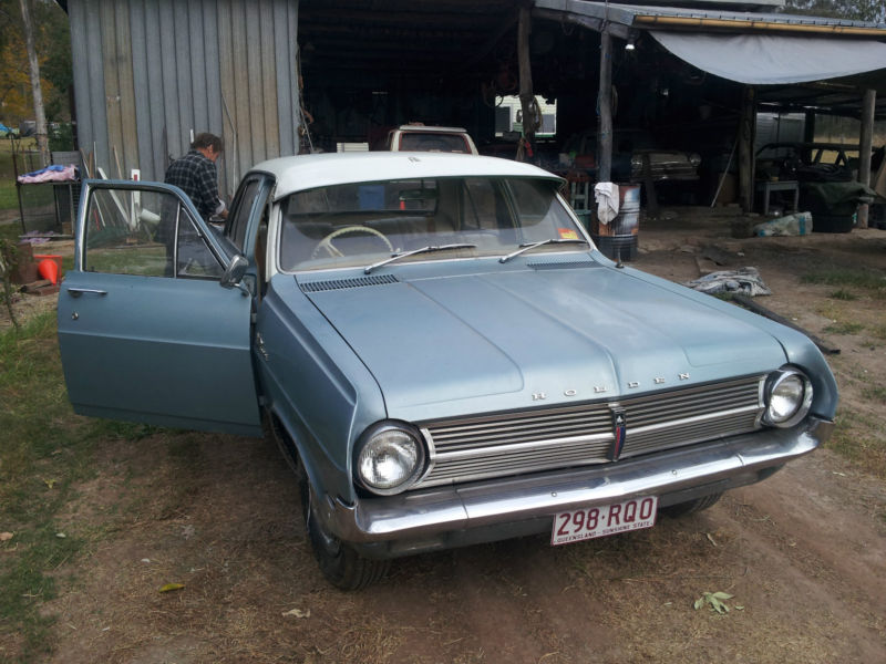 HD Holden in Grecian White over Aroona Blue Met — Premier Sedan