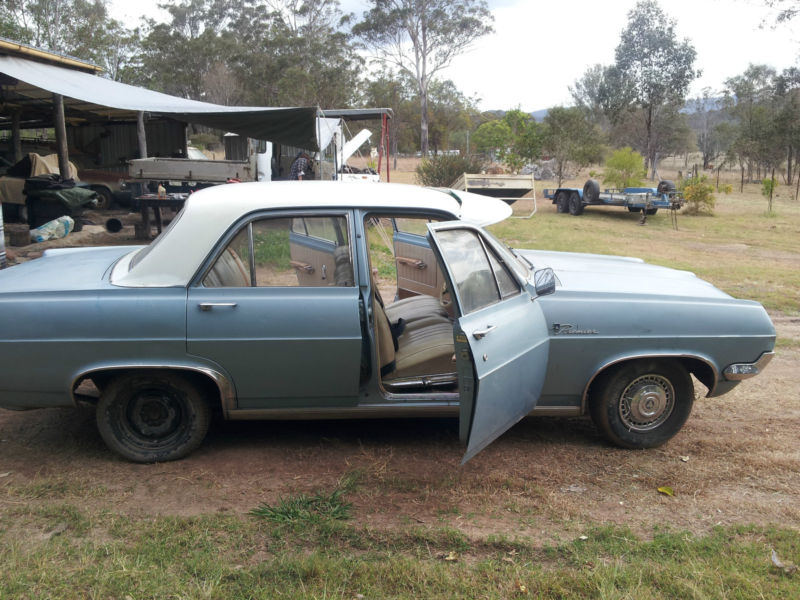HD Holden in Grecian White over Aroona Blue Met — Premier Sedan