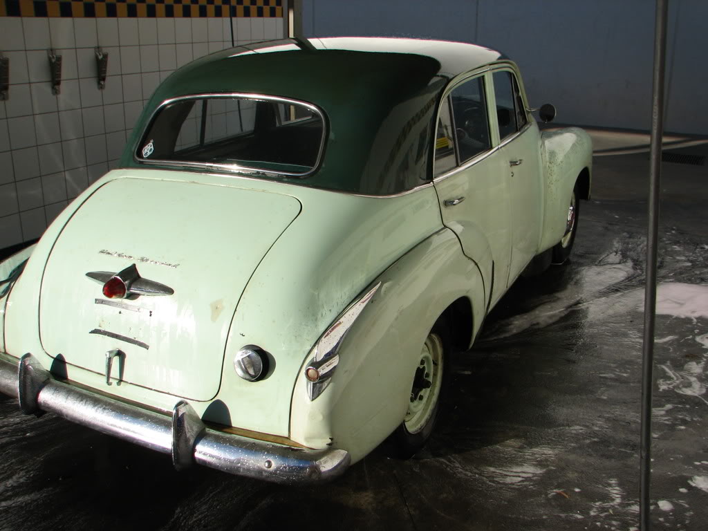 FJ Holden in Corella Green Met over Everest Green — Special Sedan