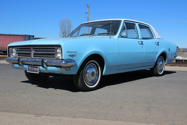 HK Holden in Ermine White over Cambridge Blue (A) — Kingswood  Sedan
