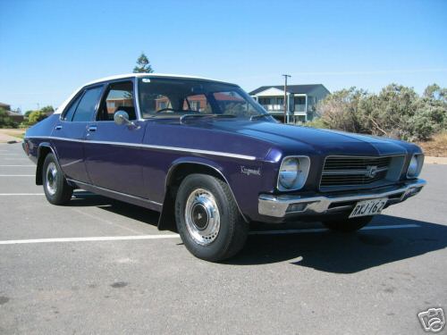 HQ Holden in Glacier White over Royal Purple — Kingswood Sedan