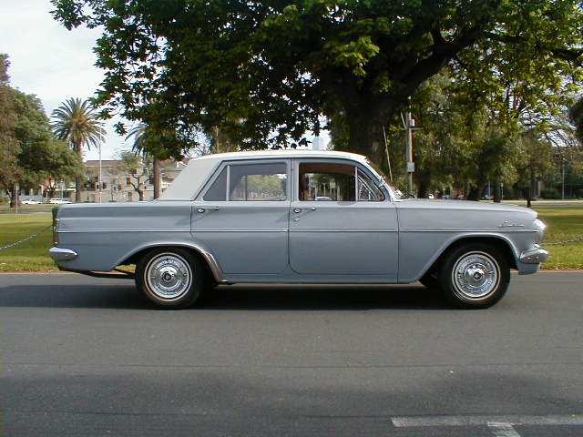 EH Holden in Fowlers Ivory over Gundagai Grey — Special Sedan