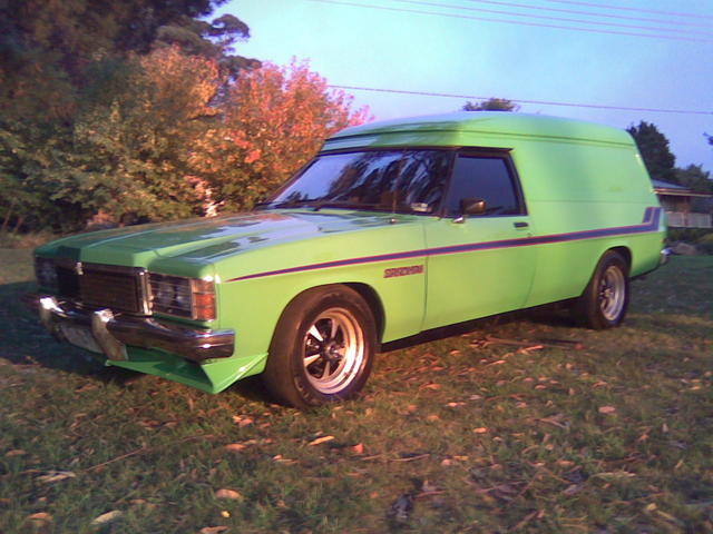 HZ Holden in Panama Green — Sandman Panel Van
