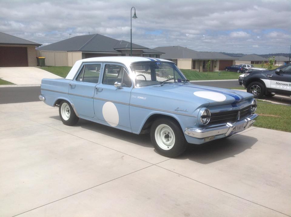 EH Holden in Fowlers Ivory over Amberley Blue — S.4. Sedan - Manual Transmission