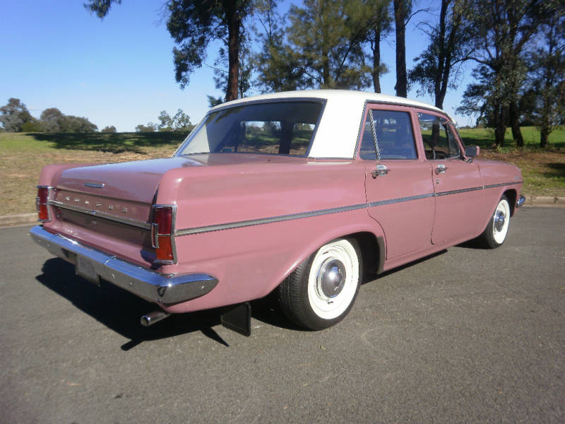 EH Holden in Fowlers Ivory over Jindabyne Mauve — Special Sedan