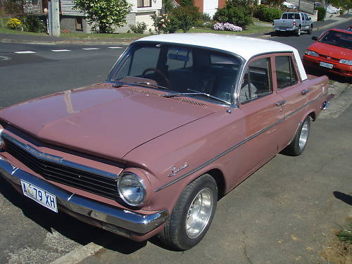 EH Holden in Fowlers Ivory over Jindabyne Mauve — Special Sedan