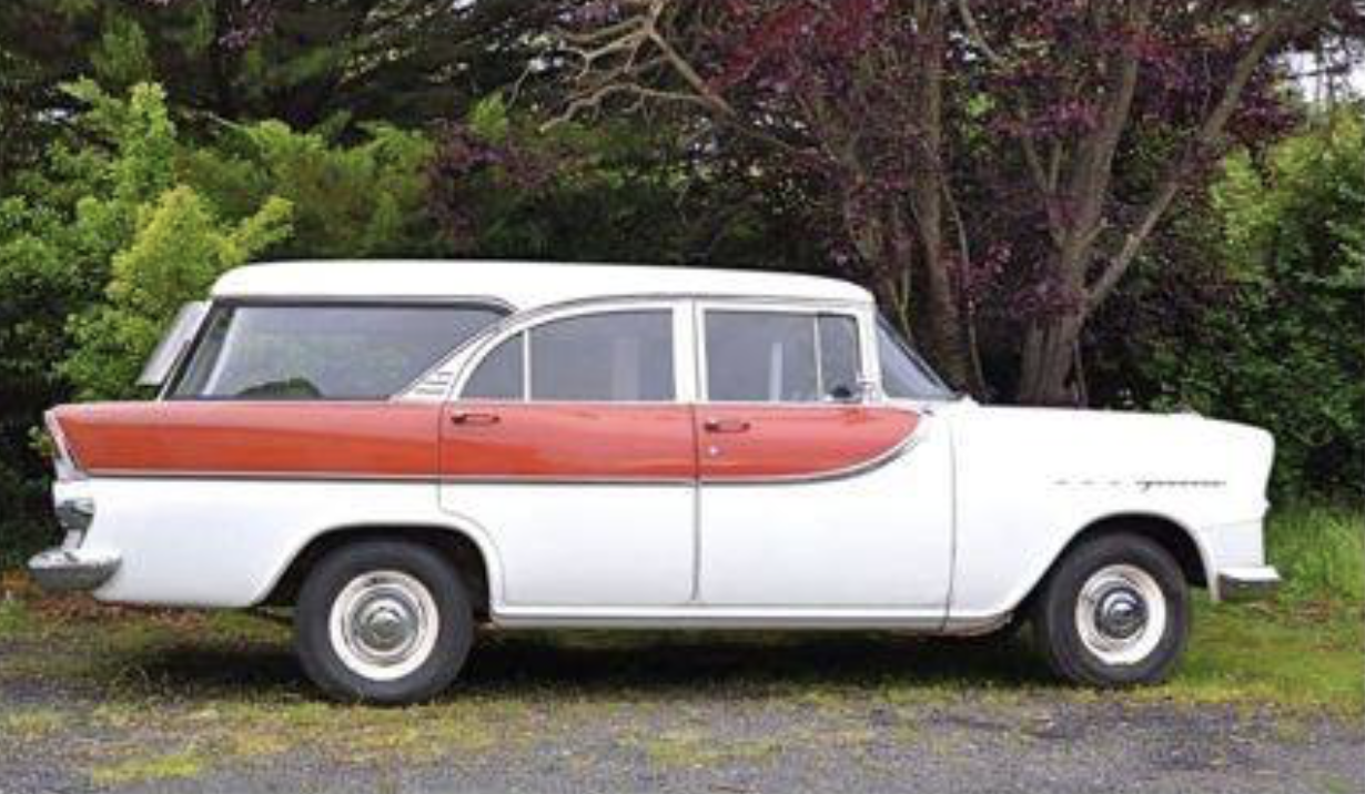 FB Holden in Grecian White with Apache Red Insert — Special Station Sedan