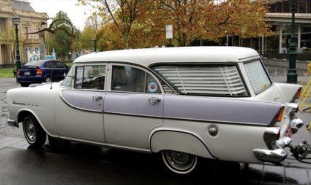 FB Holden in Grecian White with Iris Insert — Special Station Sedan