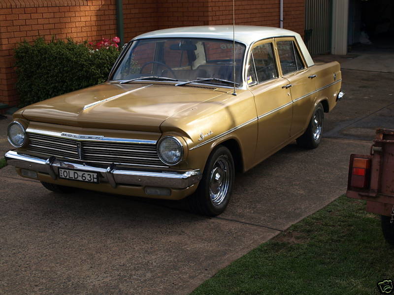 EH Holden in Fowlers Ivory over Kalgoorlie Gold — Special Sedan