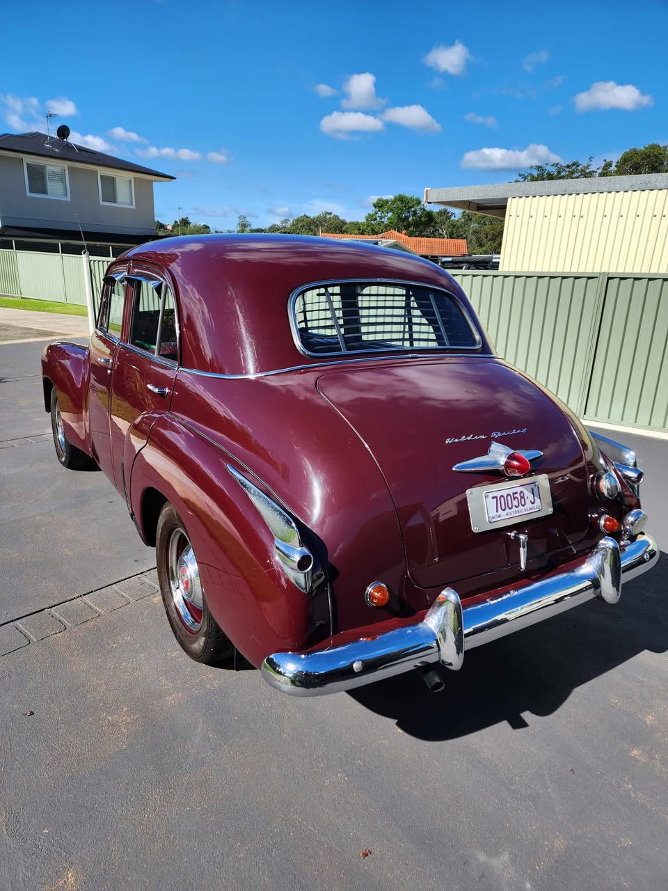 FJ Holden in Glamour Red — Standard Sedan