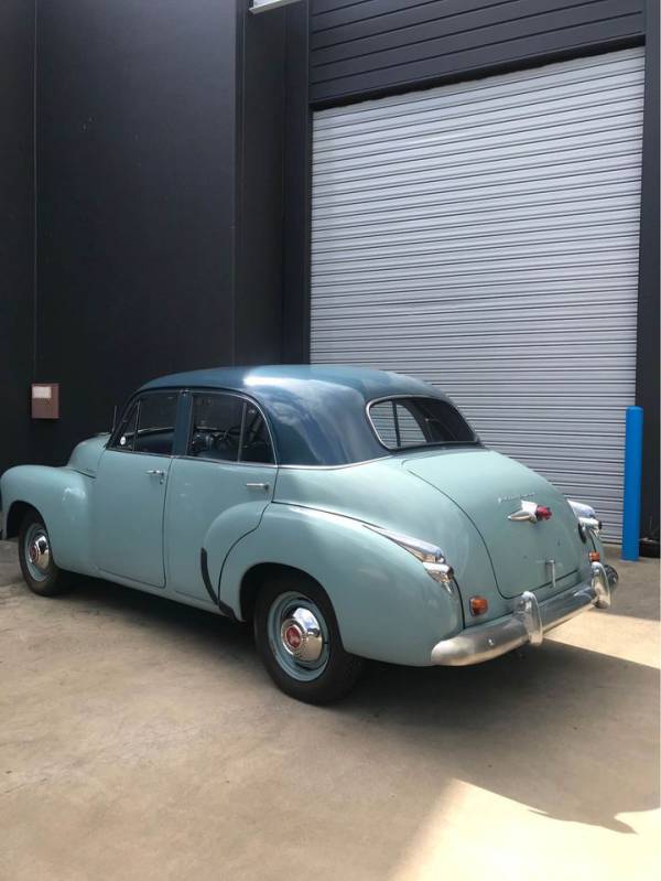 FJ Holden in Blue Bird Blue over Skipper Blue — Standard Sedan