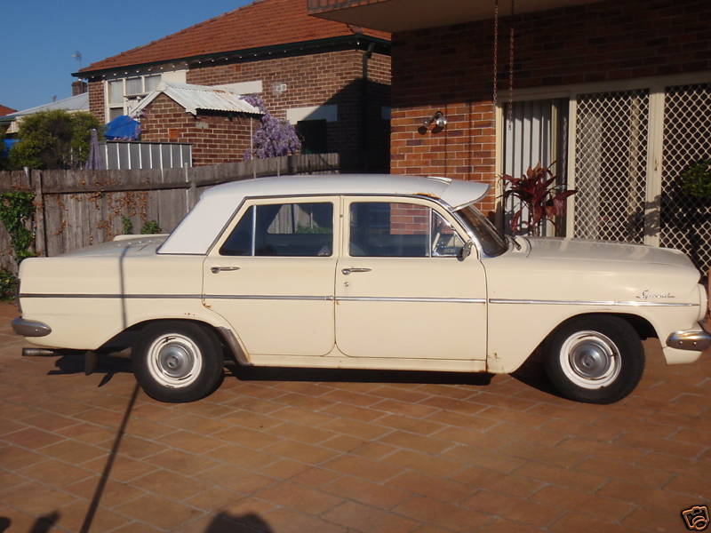 EH Holden in Fowlers Ivory over Latrobe Cream — Special Sedan