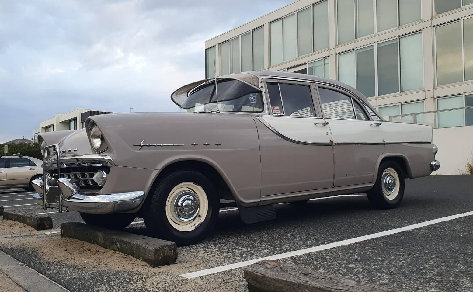 FB Holden in Morning Grey with Grecian White Insert — Special Sedan