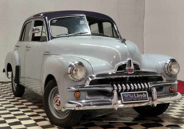 FJ Holden in Grotto Blue over Breton Blue — Special Sedan