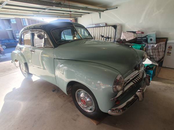 FJ Holden in Brookmere Green Met over Seaspray Green / Shannon Green — Special Sedan