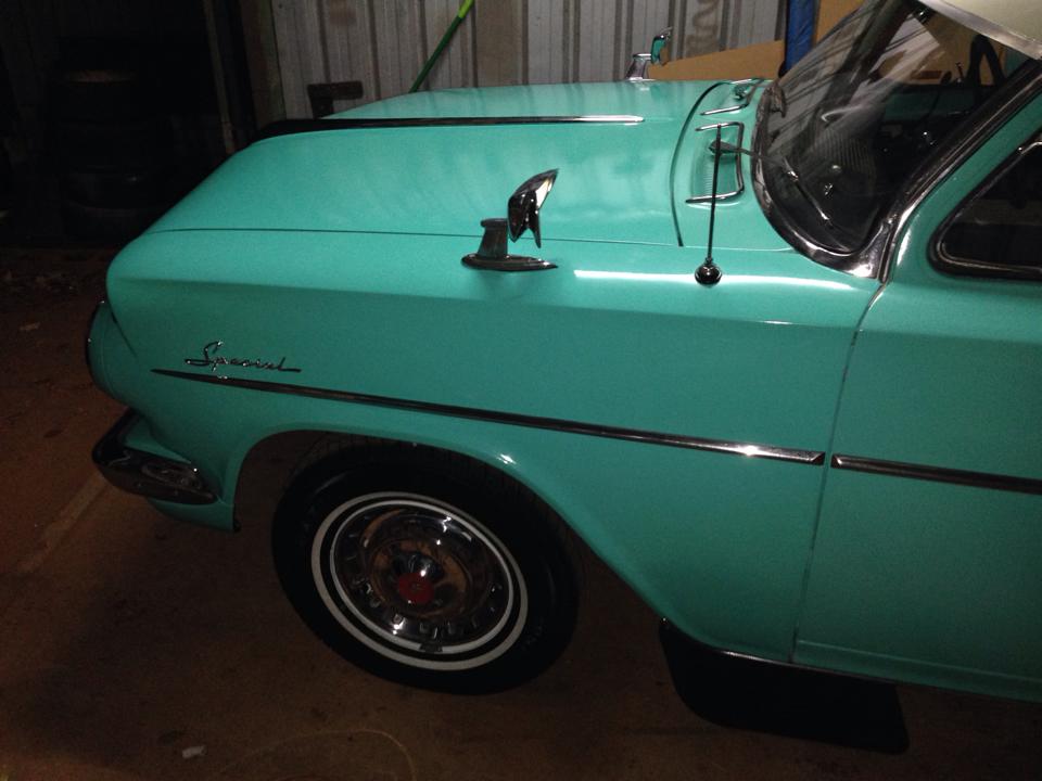 EJ Holden in Atherton Ivory over Tamar Turquoise — Special Sedan