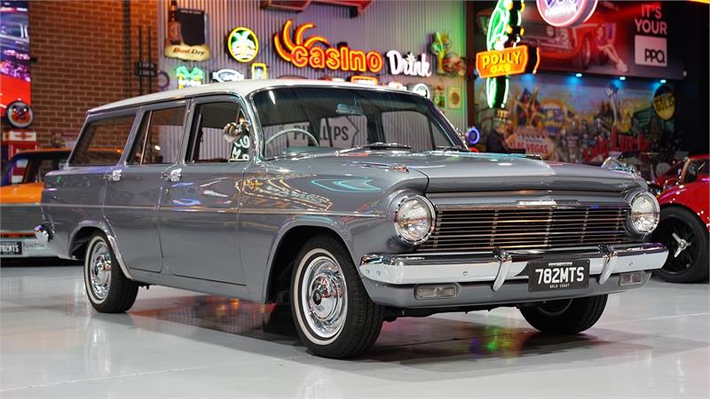 EH Holden in Fowlers Ivory over Buller Grey Met — Premier Station Sedan