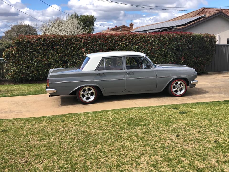 EH Holden in Fowlers Ivory over Lismore Grey — Special Sedan