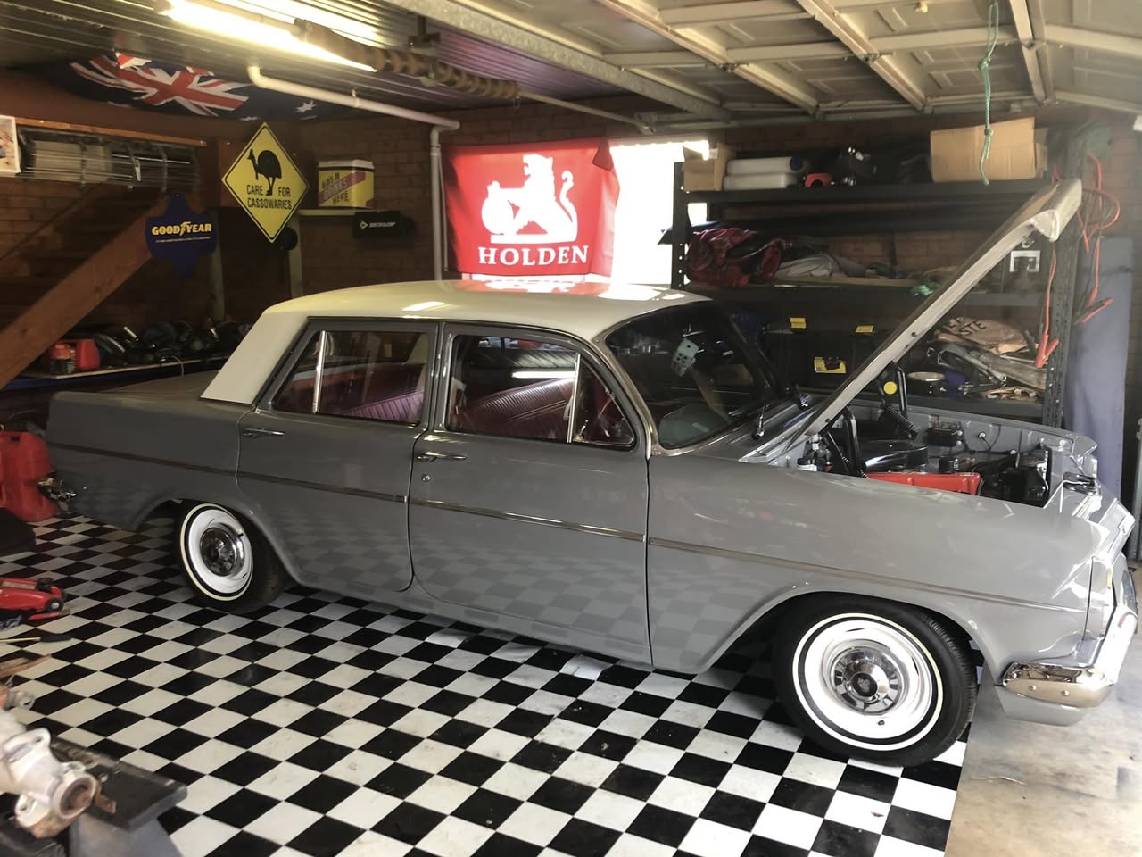 EH Holden in Fowlers Ivory over Lismore Grey — Special Sedan