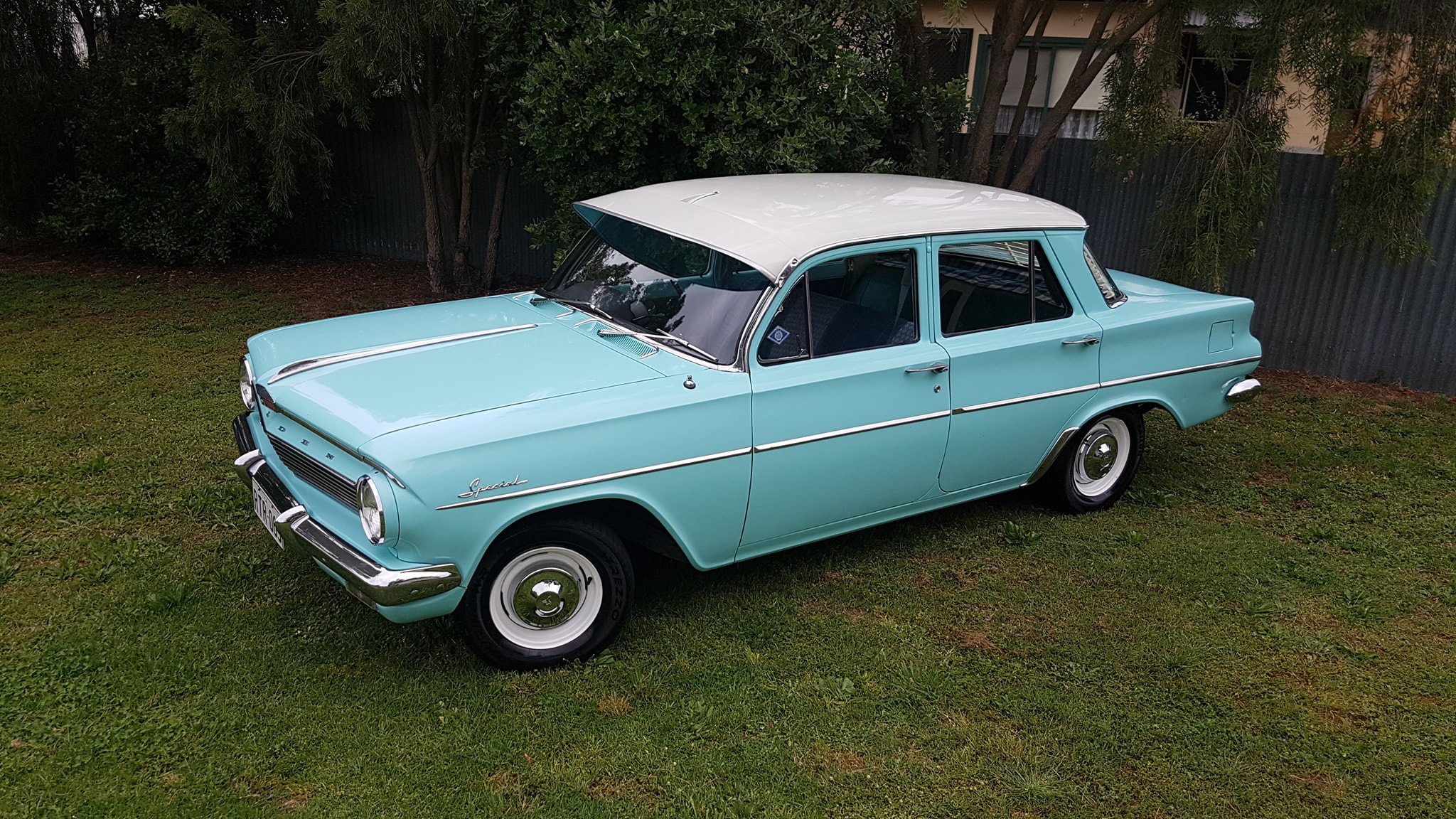 EJ Holden in Atherton Ivory over Benalla Turquoise — Special Sedan