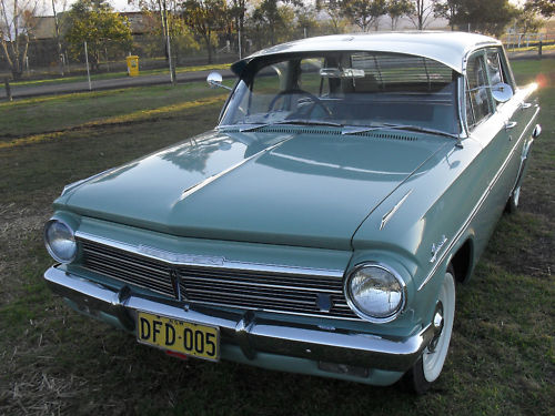 EH Holden in Fowlers Ivory over Saltbush Green — Special Sedan