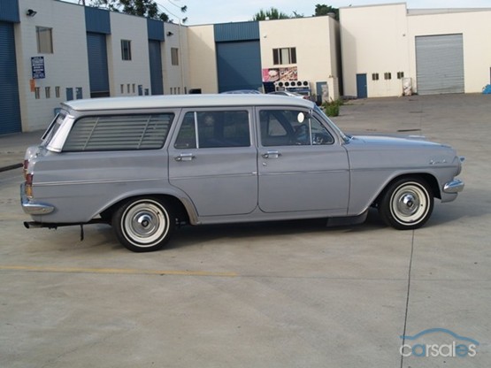 EH Holden in Fowlers Ivory over Gundagai Grey — Special Station Sedan