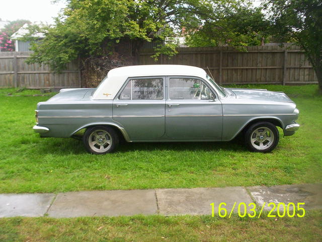 EH Holden in Fowlers Ivory over Buller Grey Met — Premier Sedan
