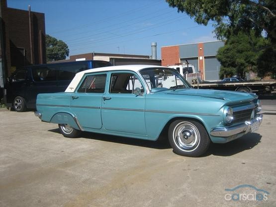 EH Holden in Fowlers Ivory over Portsea Blue Met — Premier Sedan