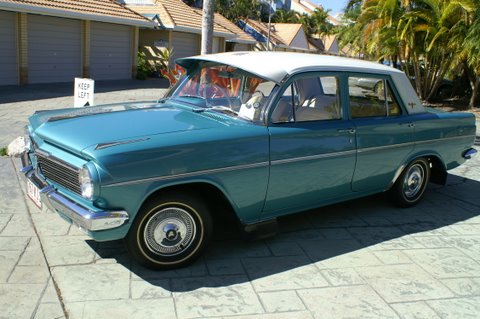 EH Holden in Fowlers Ivory over Portsea Blue Met — Premier Sedan