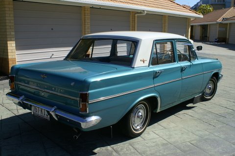 EH Holden in Fowlers Ivory over Portsea Blue Met — Premier Sedan
