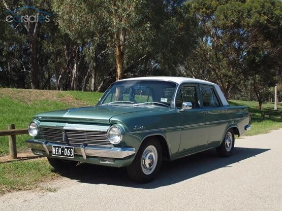 EH Holden in Fowlers Ivory over Valley Mist Green Met — Special Sedan