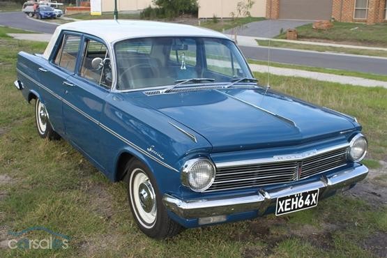 EH Holden in Fowlers Ivory over Eden Blue — Special Sedan