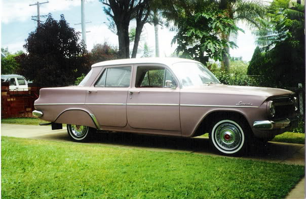 EJ Holden in Atherton Ivory over Penola Rose — Special Sedan - Manual Transmission