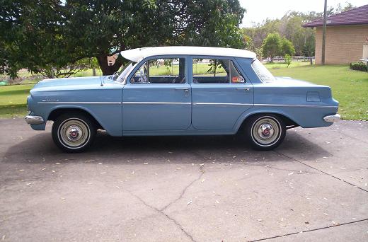 EJ Holden in Atherton Ivory over Riverina Blue — Special Sedan - Manual Transmission